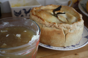 Deconstructed pork pie - sadly the jelly never made it inside the pie's crust.