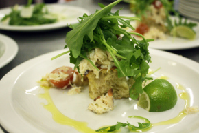 Cornish Crabmeat in a lime & cherry tomato mayo on toasted focaccia