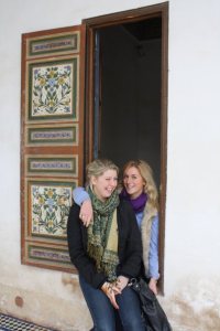 Huddling for warmth in Morocco